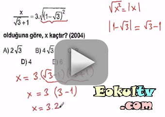 Kpss köklü sayılar çıkmış sorular