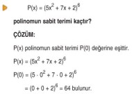 polinomlarda sabit terim ve katsayilar toplami 10 sinif