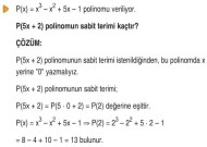 polinomlarda sabit terim ve katsayilar toplami 10 sinif
