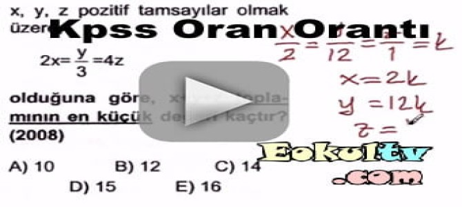 Oran Oranti Kpss Matematik Cikmis Soru Cozumleri