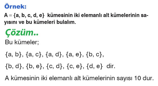 Alt küme sayısı örnek 4