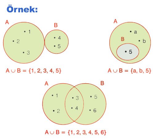 Birleşim işlemi örnek 1