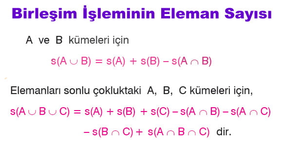 Birleşim işleminin eleman sayısı
