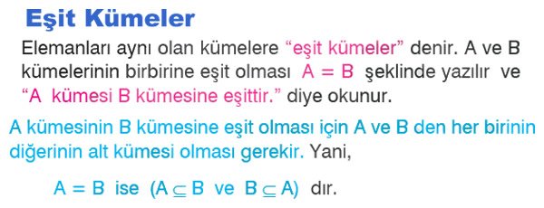 Eşit Kümeler
