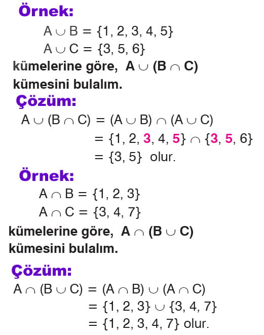 Kümelerde dağılma özelliği örnek