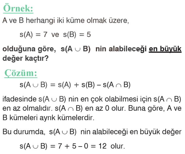 Küme problemleri örnek soru 3