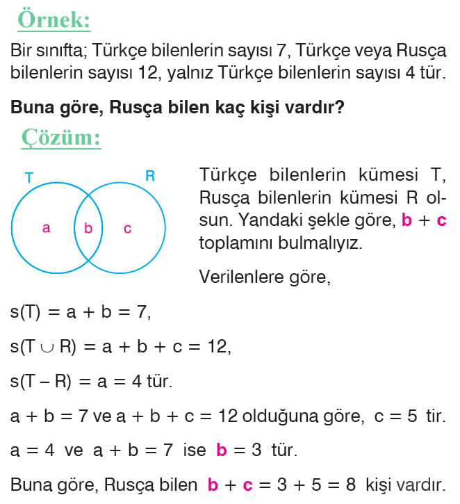 Küme problemleri örnek soru 4
