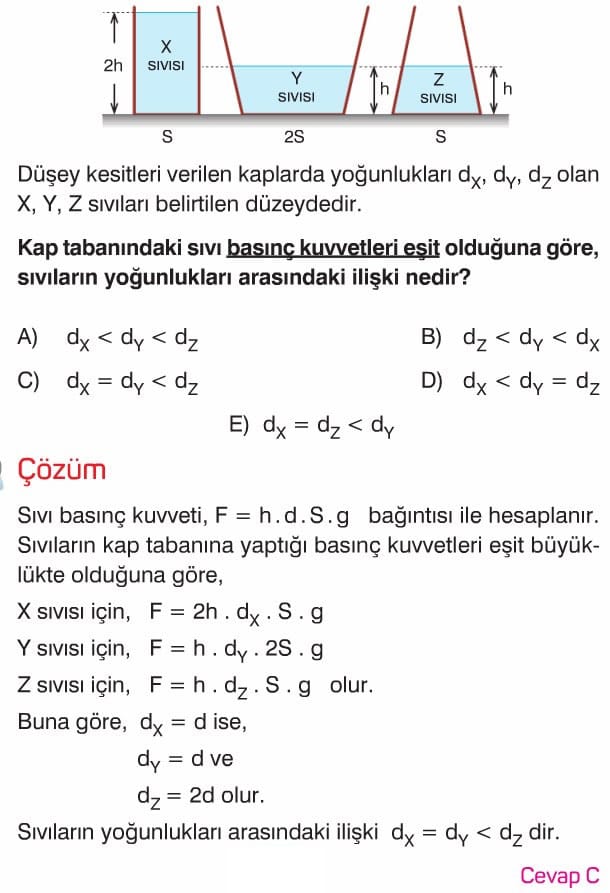 Durgun Sıvıların Basıncı soruları çözümleri 2 Durgun Sıvıların Basıncı soruları çözümleri 2