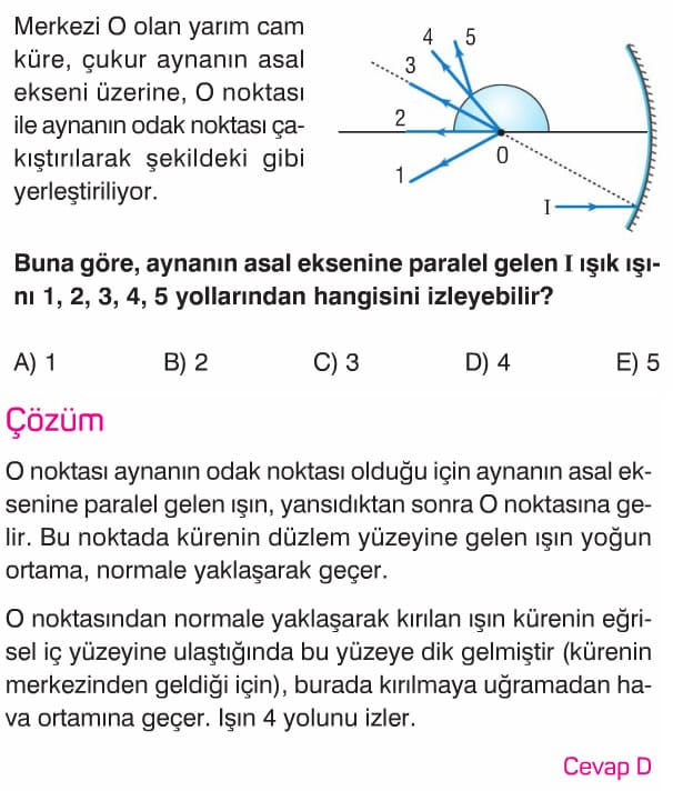 isigin kirilmasi tam yansima sinir acisi konu anlatimi sorulari cozumleri ders notu 10 sinif