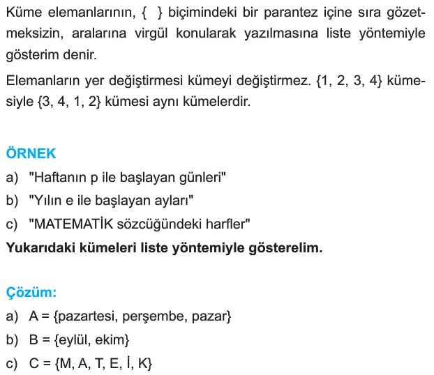 kumelerin gosterilisi ortak ozellik liste venn semasi farkli gosterimleri konu anlatimi 9 sinif sorulari cozumleri