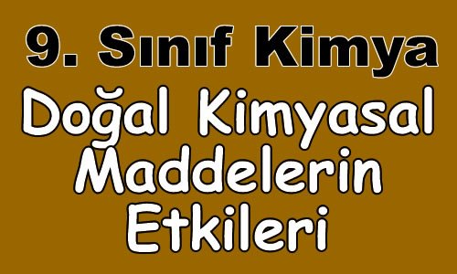 Doğal ve Kimyasal Maddelerin İnsan Sağlığı ve Çevreye Etkileri 9.Sınıf Kimya içeriğine ait görsel
