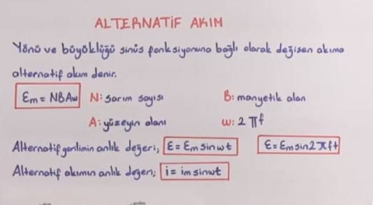 Alternatif Akım video konu anlatımı 11. sınıf fizik içeriğine ait görsel