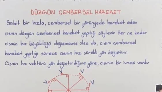 Düzgün Çembersel Hareket video konu anlatımı 12. sınıf fizik içeriğine ait görsel