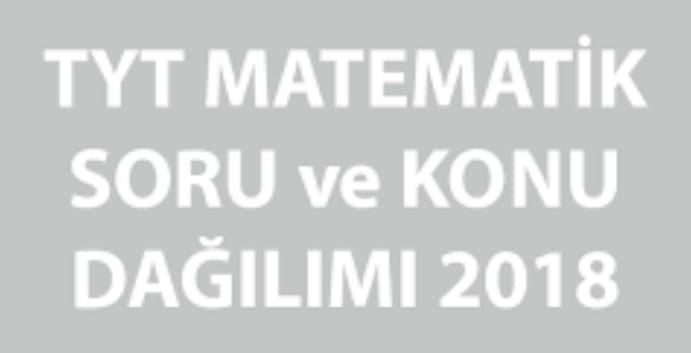 Tyt 2018 matematik konulara göre soru dağılımı içeriğine ait görsel