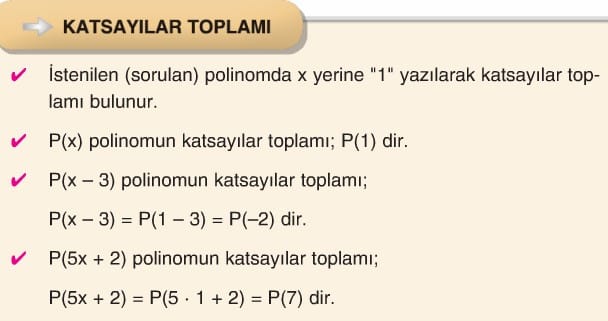 polinomlarda sabit terim ve katsayilar toplami 10 sinif