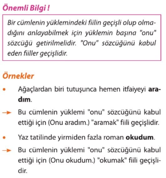 Geçişli ve Geçişsiz Fiiller 8. Sınıf Lgs Konu Anlatımı Nesnelerine göre