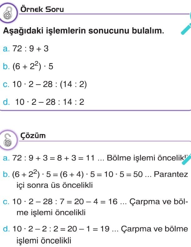 Dogal Sayilarla Islemler 6 Sinif Konu Anlatimi Test Sorulari Coz Ders Notu