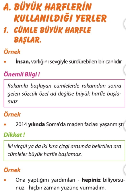 yazim imla kurallari 8 sinif turkce konu anlatimi ornekler sorular test